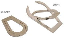 Chrome Finish Metal Folding Single Tobacco Smoking Pipe Stand 2mm Thick - 1040