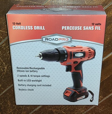 Road Pro 12V Cordless Drill w/Rechargeable Battery #RPRD21CD003