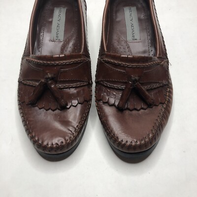 Stacy Adams Woven Leather Slip On Tassel Dress Loafers Shoes  display picture 3