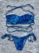 NWOT chic,leopard bandeau bikini sz. XS