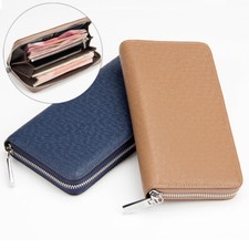 Man's Leather Clutch Bag Large Capacity Zipper Wallet ID Card Purse Handbag Gift