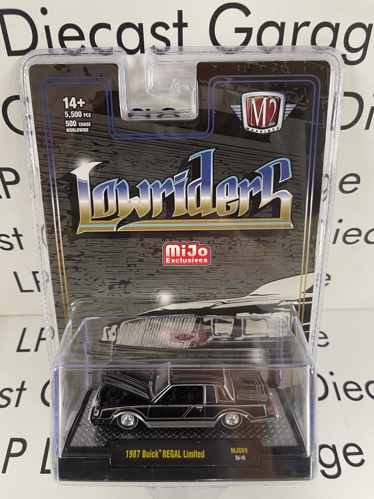 M2 1987 Buick Regal Limited Black Lowriders 1:64 Diecast MiJo