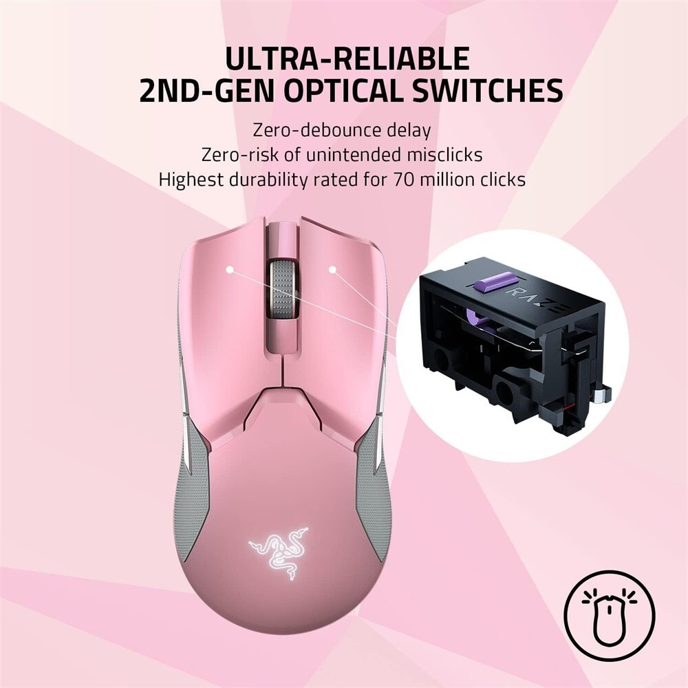 DPI Pink Razer Viper Ultimate Wireless Gaming Mouse With