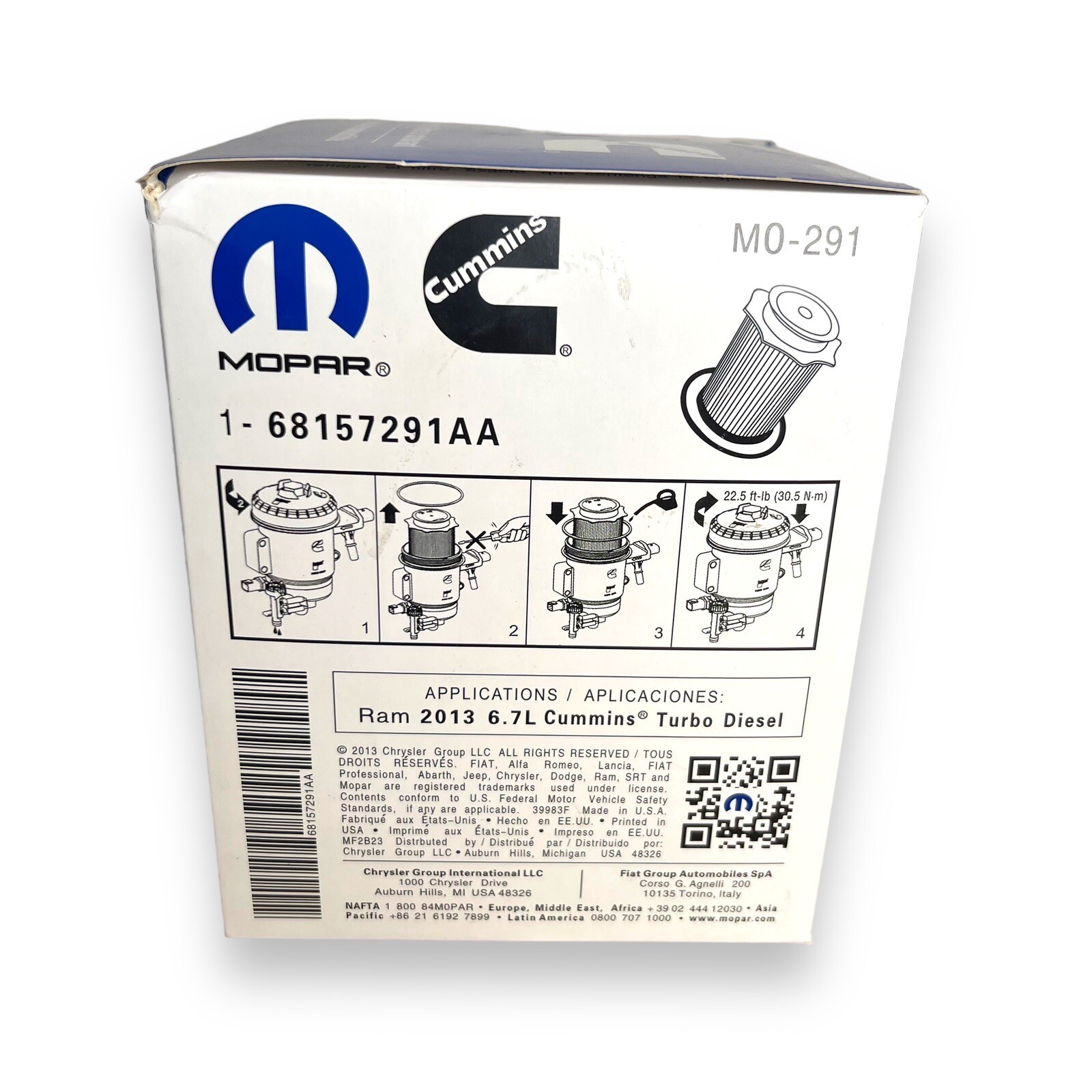 Mopar Fuel Filter for Ram 2013 6.7L Cummins Turbo Diesel 68157291AA