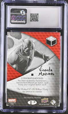 Marvel Premier 2017 Artist Sketch Card 1/1 - Black Panther Vicente