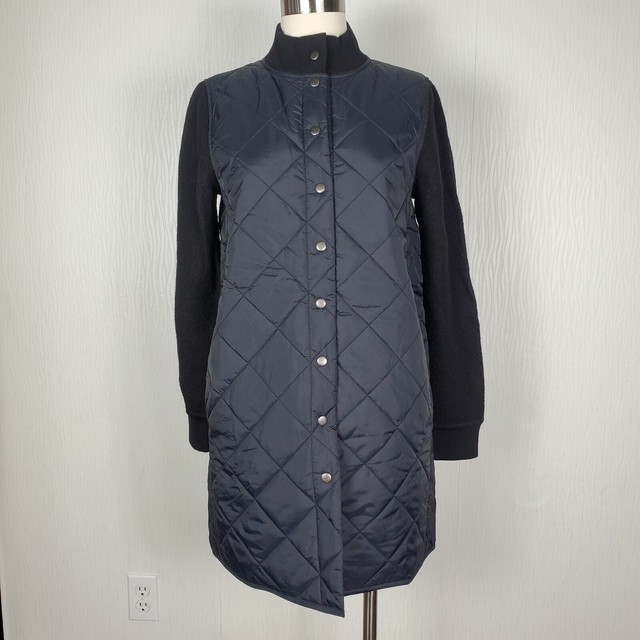 Wool Sleeves Quilted Jacket Coat 
