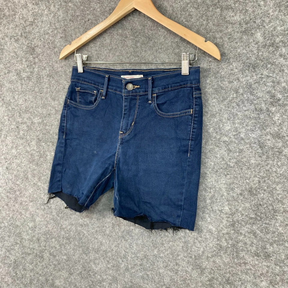 Pantalones cortos Levis para mujer talla 28 AU 8-10 azul corte elástico denim tiro medio 5725 Foto 2 de 4