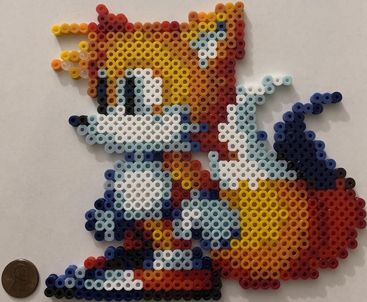 Super Sonic Sega the Hedgehog Mini Bead Sprite Perler Artkal Pixel