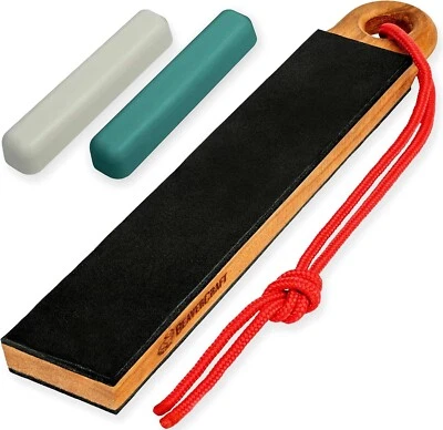 BeaverCraft LS9P2 knife sharpening strop with polishing compounds, pocket sized