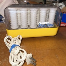 Vintage Clairol Style Setter C-14 14 Rollers Curlers Wax Core Yellow Denmark