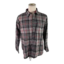 Vintage Peter Hankins Plaid Button Plaid Shirt Wool Nylon Korea Men XL
