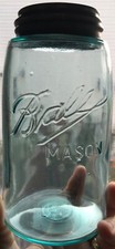 Vintage Ball Mason Drop A, 3L Quart Fruit Jar #52 base Whittled Mold Thick Heavy