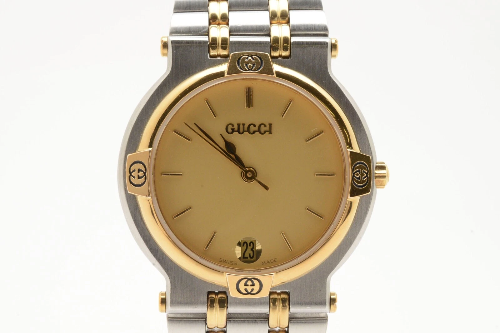 ▶️Montre homme vintage [PRESQUE COMME NEUVE] GUCCI 9000M DATE OR quartz du JAPON