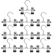 10pcs Metal Adjustable Clip Hangers 12cm for Trousers & Skirts Clothing (Q3MINI)