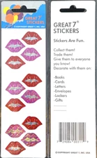 12 packages of Prismatic Open Lip Stickers, "Great 7" Sticker designs, PPZ6014