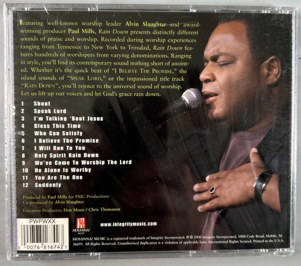 Alvin Slaughter Rain Down CD Hosanna Music Live Worship New - Image 2 of 2