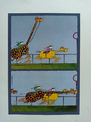 postcard MORDILLO humor giraffe