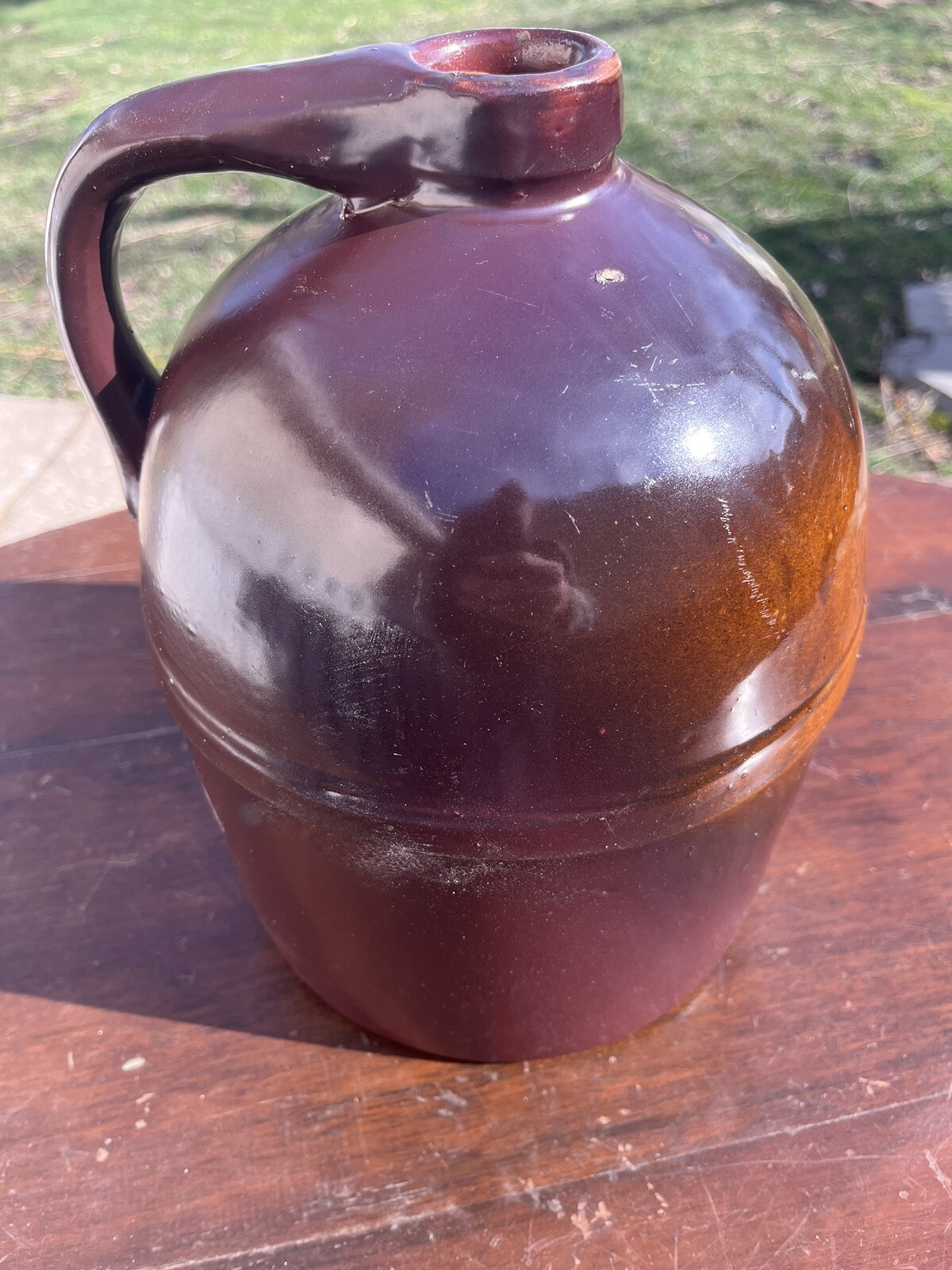 Peoria Pottery Stoneware 1 Gallon Jug Orange /Yellow and Brown eBay