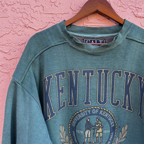 Vintage Galt Sand Sweatshirt Kentucky UK Green Distressed Adult Size XL - Picture 2 of 10