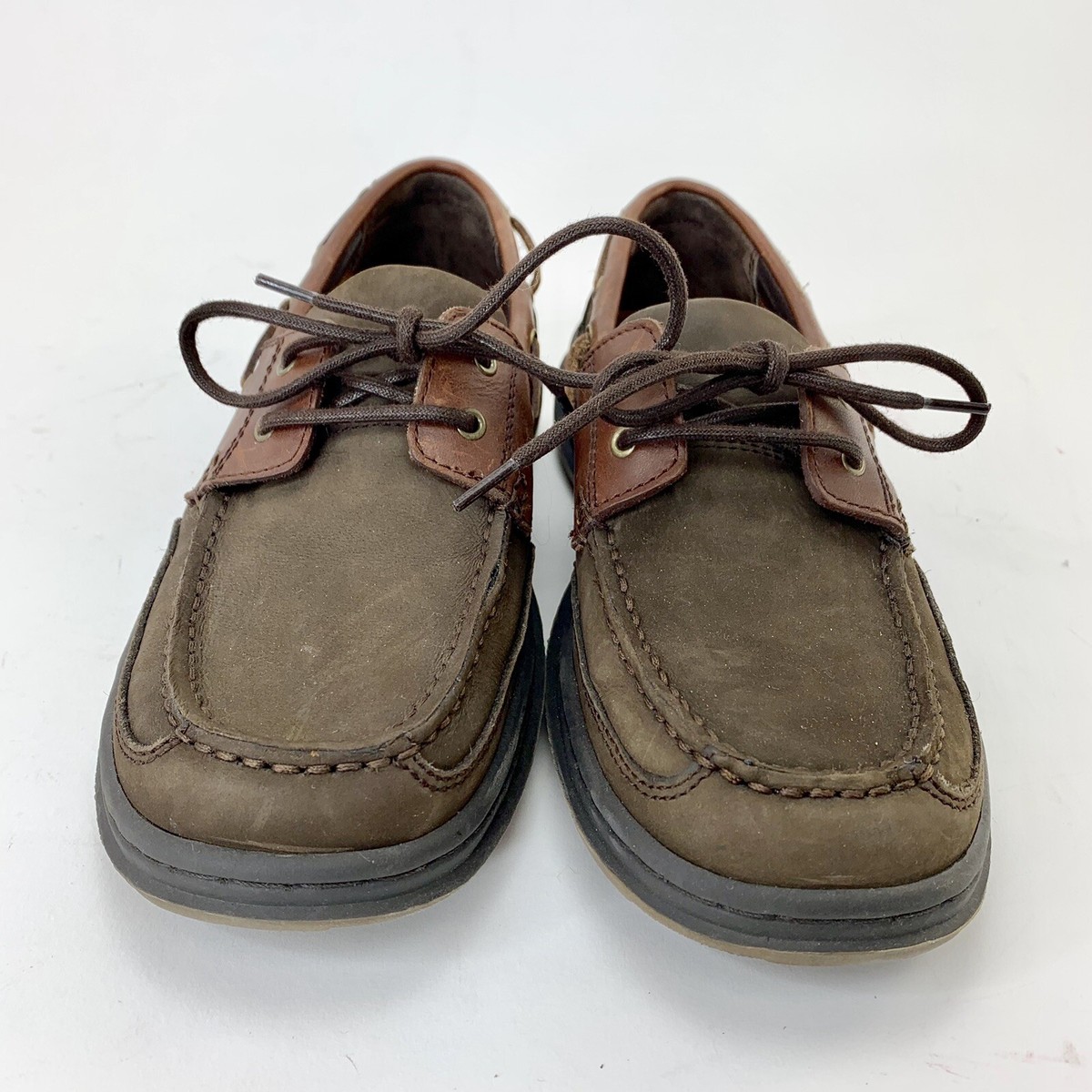 Bass Brown Leather Boat Deck Shoes Mens Sz M
