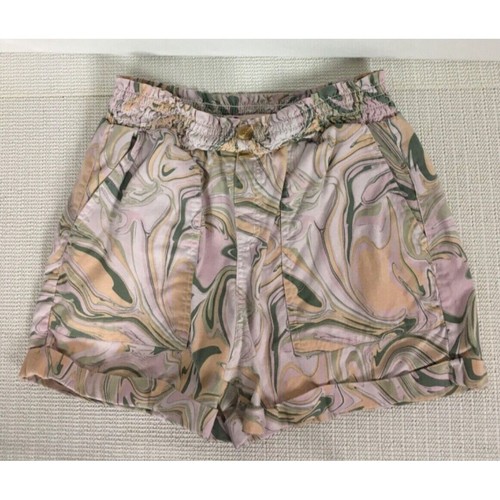 So Girls Shorts Size M Pink Green Orange Elastic Waist Front Pockets High Rise - Picture 2 of 13