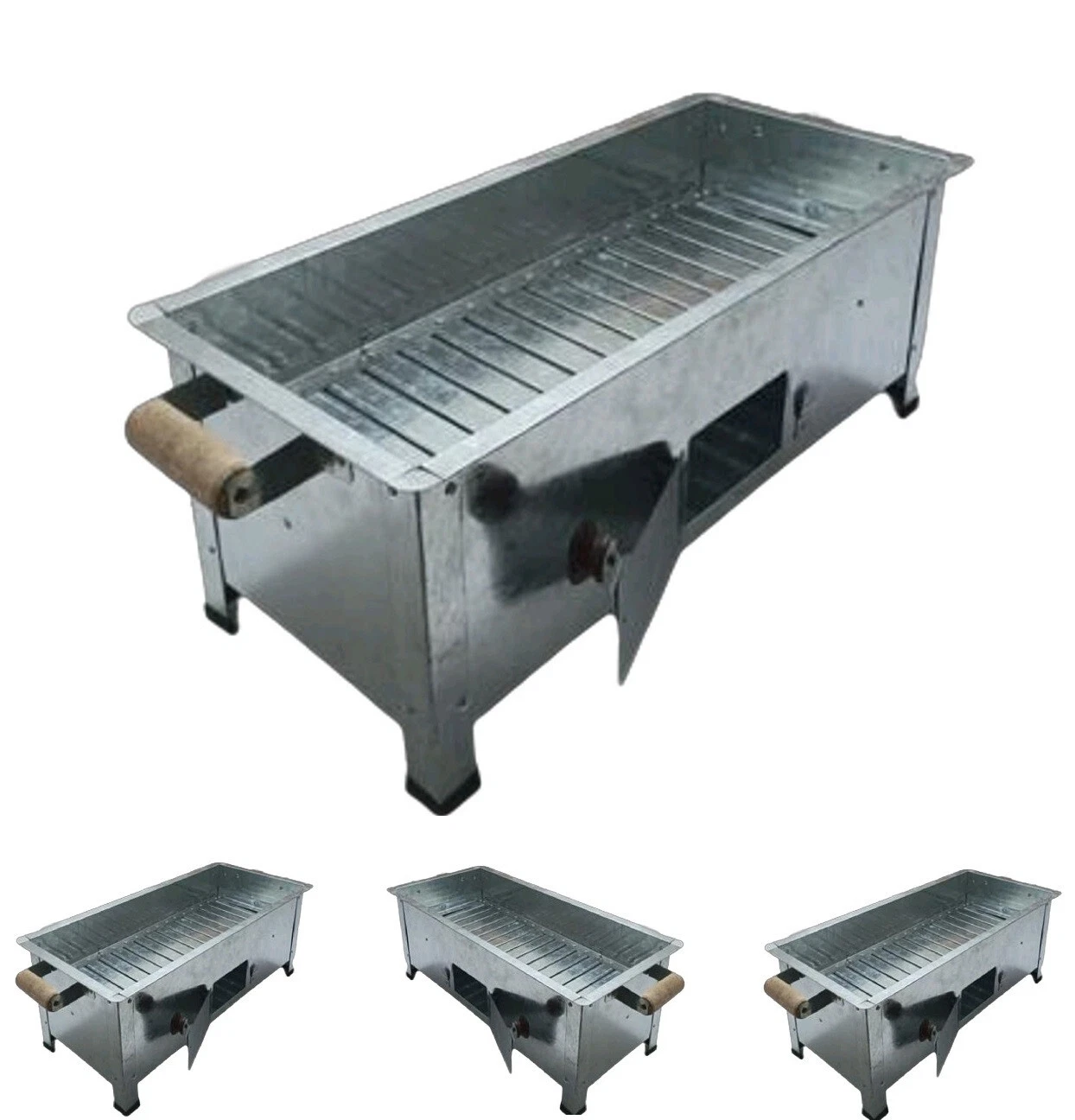 Traditional Portable Charcoal BBQ Grill Rectangular Angheetie Outdoor Camping