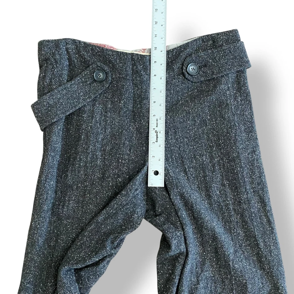 Grayson Wool Silk Wide-Leg Pants Women’s 6 Black Speckled High Waist Office - Image 4 of 4