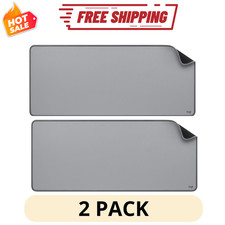 2Pack Logitech Desk Mat Desktop Mid Gray Large Keyboard Mouse Pad Surface