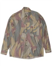 CASA MODA Mens Abstract Pattern Shirt Size 40 Medium Multicoloured Viscose BO17