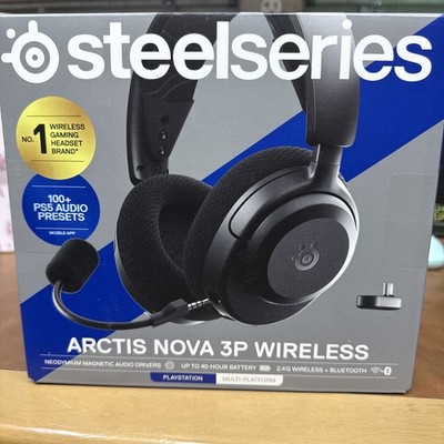 New Steelseries Arctis Nova 3P Wireless Over-Ear Bluetooth Headphones Black