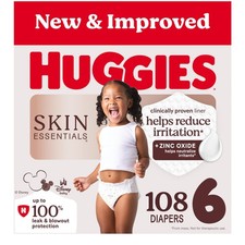 Huggies Skin Essentials Diapers Size 6, 108 Count 2 Packs Of 54 00036000565645