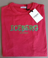 Camiseta Iceberg Beachwear Roja Logo Verde Ta...