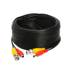 100FT Black Premade BNC Video Power Cable Extension Wire for CCTV, Security Came
