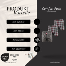 Webboxershorts Herren 6er Set locker geschnitten Baumwolle – HODENHÖHLE Heritage