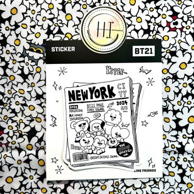 BTS x Line Friends BT21 City Edition Official NY New York Sticker Made in Korea