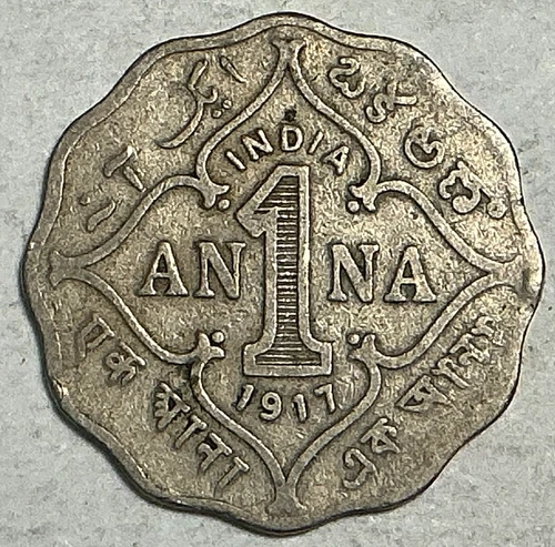 1917 British India One Anna — photo from the most recent tracked eBay sale