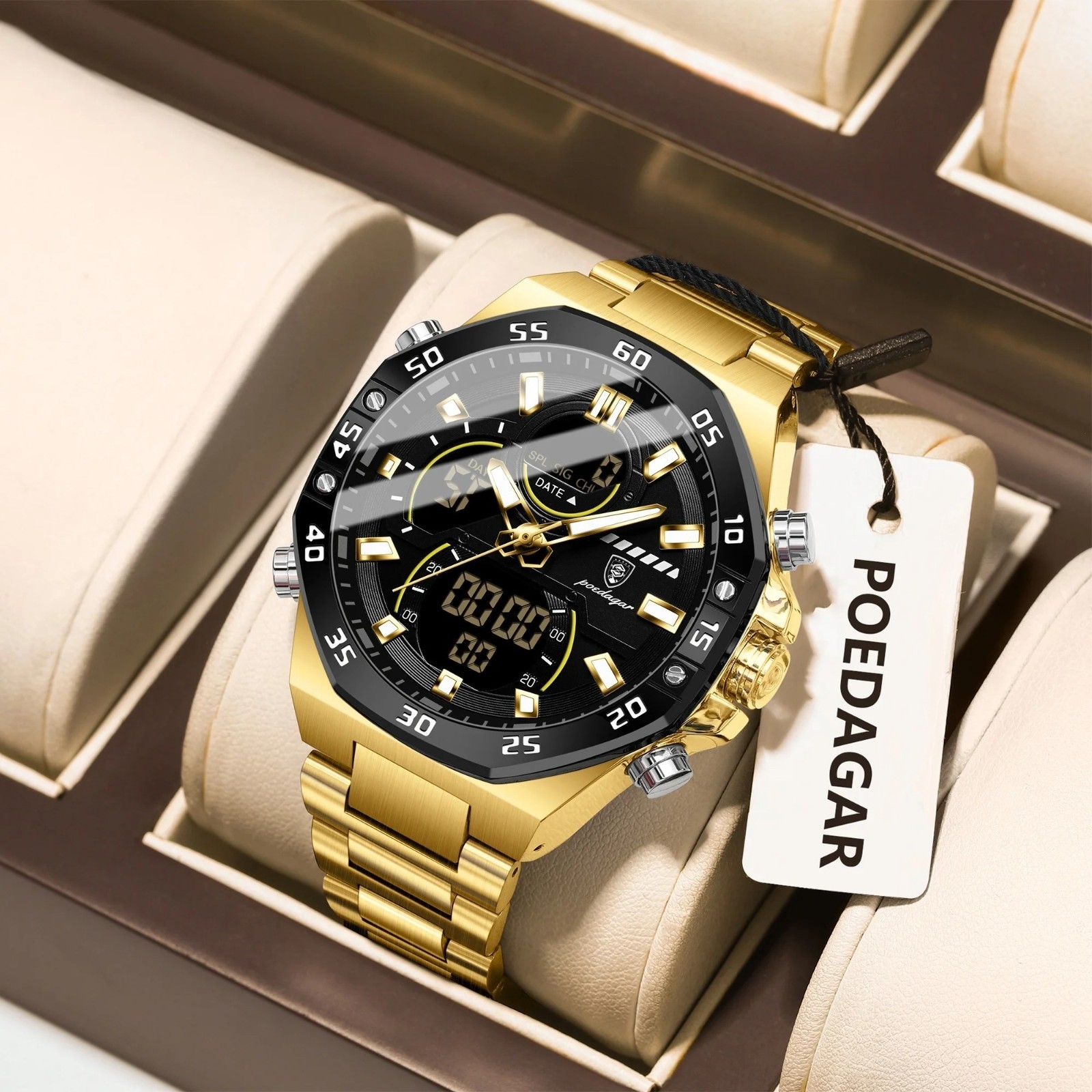 Montre homme quartz double affichage pour ne plus jamais manquer de précision