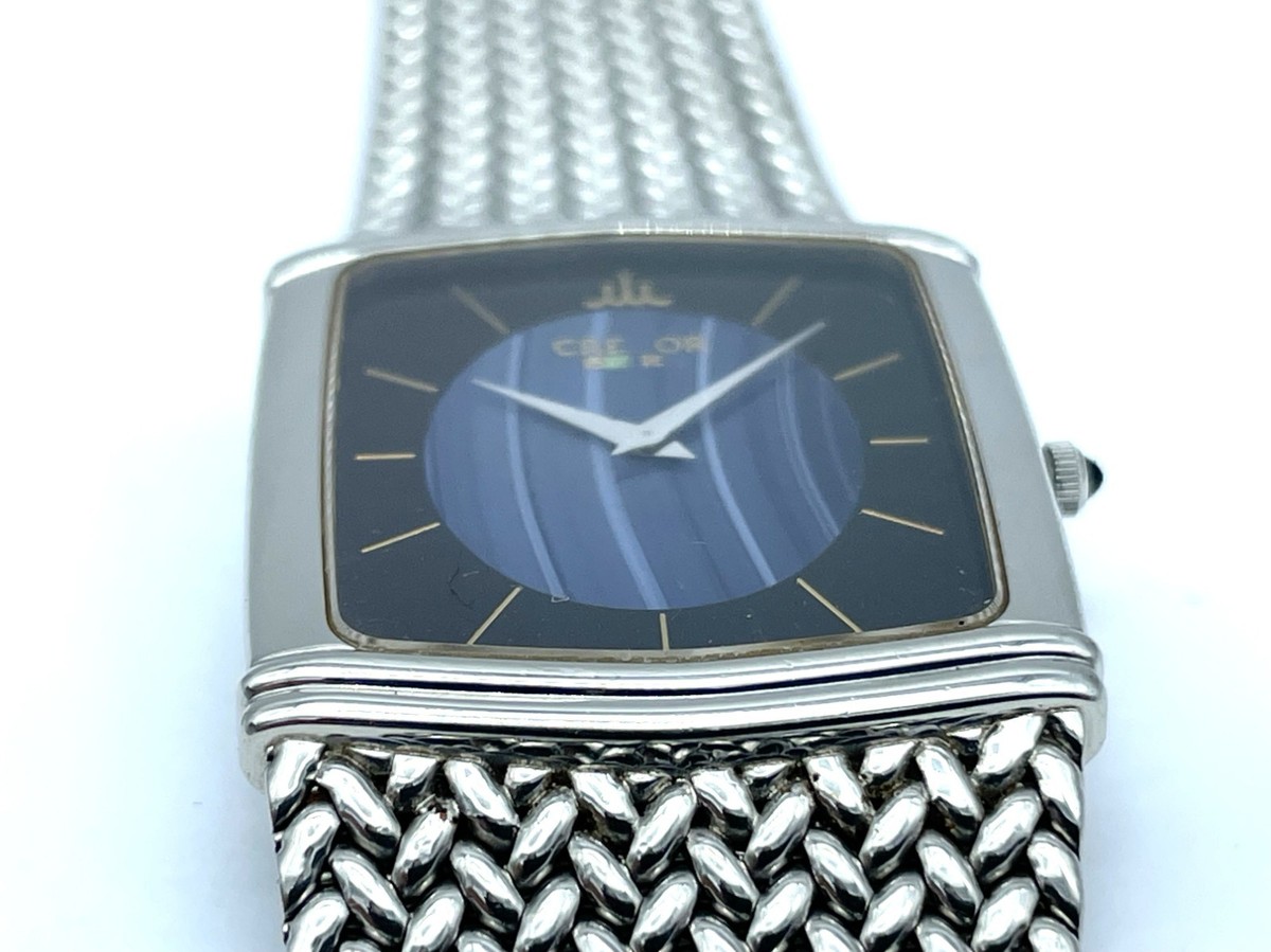 SEIKO Credor Quartz Men's Watch Blue Agate Dial Wristband 6.6inces