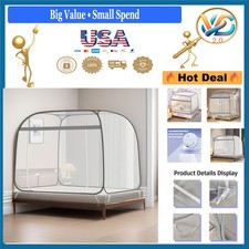 Mosquitera tamaño king para patio cama tienda gris 87x79 pulgadas malla portátil