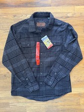 ORVIS Heavyweight Flannel Shirt Men s Medium Black Gray Button NWT Warm