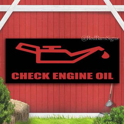 Check Engine oil Indoor Outdoor Banner Sign with grommets