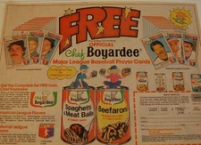 1988 Chef Boyardee Baseball Pick A Card