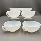 6 Macbeth Evans Monax Sweetheart Cream Soup Bowls Handles Depression Glass Set