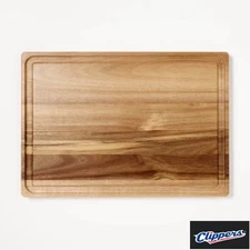  14x20" Acacia Wood Cutting Board Juice Groove, Reversible - Figmint