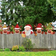 Barydat 5 Pcs Christmas Fence Peeker Decoration Peeking As Pictures Shown 