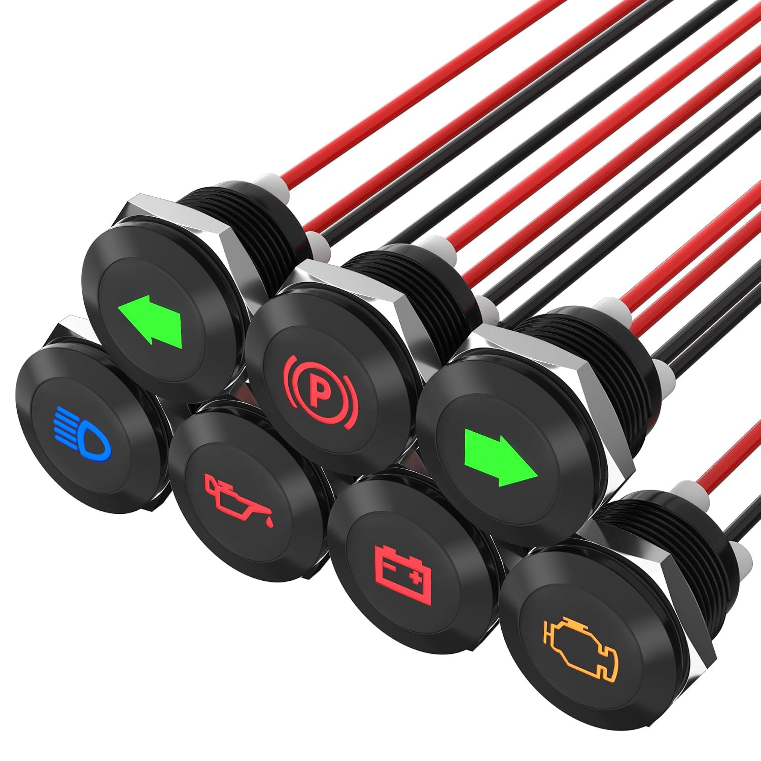 12V LED Indicator Light Small Indicator Light Waterproof 1/2" Panel Cutout 12 Vo
