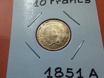 10francs OR . CÉRÈS ( II ÈME RÉPUBLIQUE) . 1851 A . TTB + . - Photo 1/2