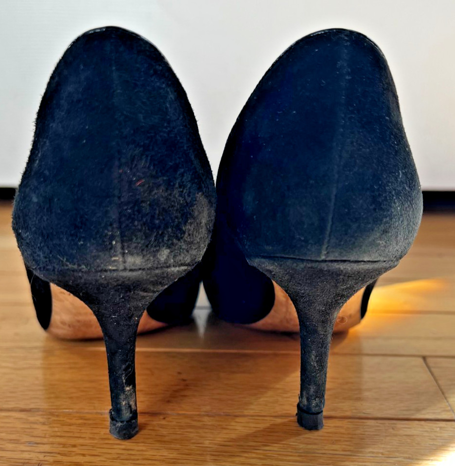 Black Suede Kate Spade New York Flower Pumps,Made in Italy Classic Chic, Sz 7.5 thumbnail 11