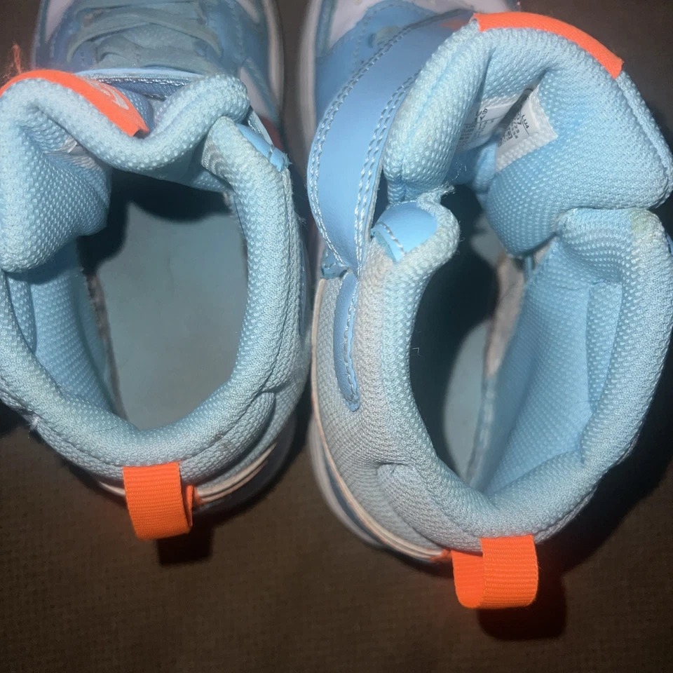 耐克 Court Borough Mid 2 运动鞋 儿童 1Y 蓝色 橙色 高帮鞋 HF4792-407 — 第 3/4 张图片