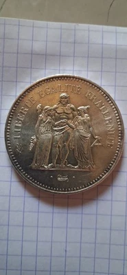 pièce 50 francs hercule argent 1976 - Photo 1/2